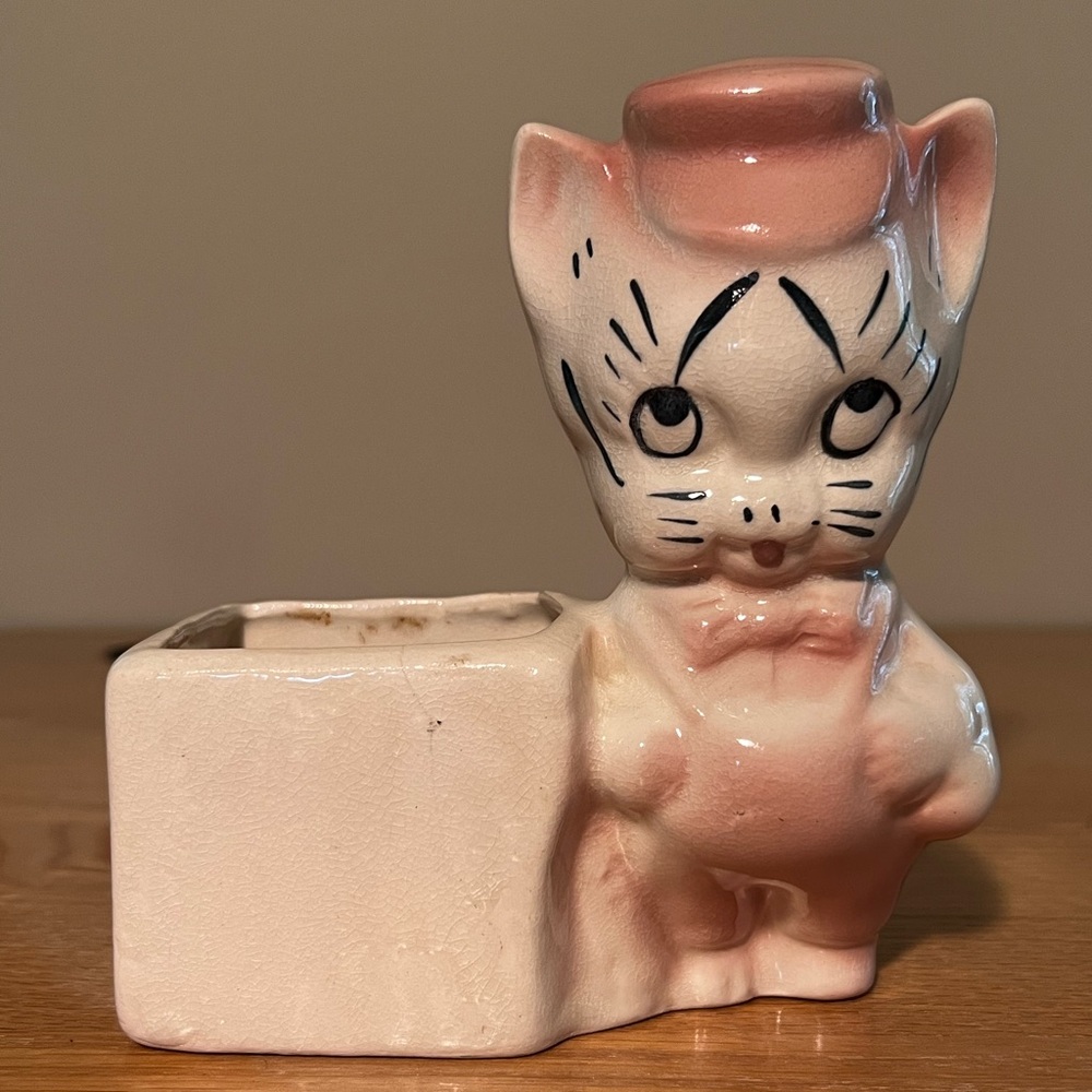 Vintage Cat Planter